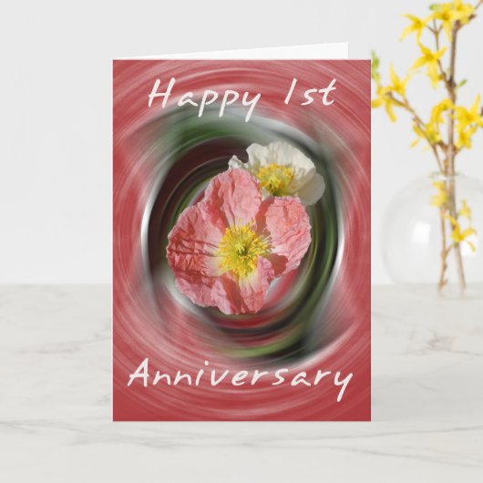 Carte 1er anniversaire (Fleur jaune)