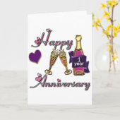 Carte 1er. Anniversaire (Fleur jaune)