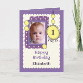 Carte 1er Anniversaire 1 aujourd'hui ajouter nom photo j (Devant)