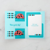 Carte 1er anniversaire 1 aujourd'hui ladybugs turquoise (Intérieur)