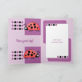 Carte 1er anniversaire 1 aujourd'hui ladybugs violet (Intérieur)