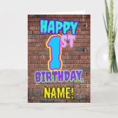 Carte 1er Anniversaire - Amusant, Graffiti urbain inspir (Devant)