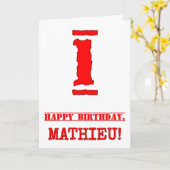 Carte 1er Anniversaire : Amusant, Timbre en caoutchouc r (Fleur jaune)