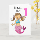 Carte 1er anniversaire cadeau pour une fille, mignonne s (Fleur jaune)