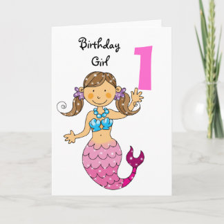 Carte 1er anniversaire cadeau pour une fille, mignonne s