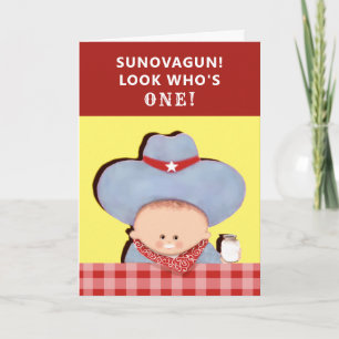 Carte 1er anniversaire Cowboy