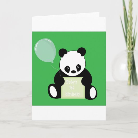 Carte 1er anniversaire de bébé Panda (Devant)