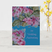 carte 1er anniversaire de mariage (Fleur jaune)