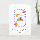 Carte 1er anniversaire de mariage (Dos)