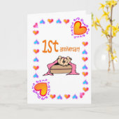 Carte 1er anniversaire de mariage (Fleur jaune)