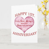 Carte 1er anniversaire de mariage (Fleur jaune)