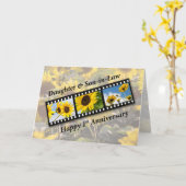 Carte 1er anniversaire de mariage de fille & gendre Sole (Fleur jaune)