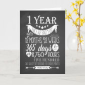 Carte 1er anniversaire de mariage, tableau noir 1 an mar (Fleur jaune)