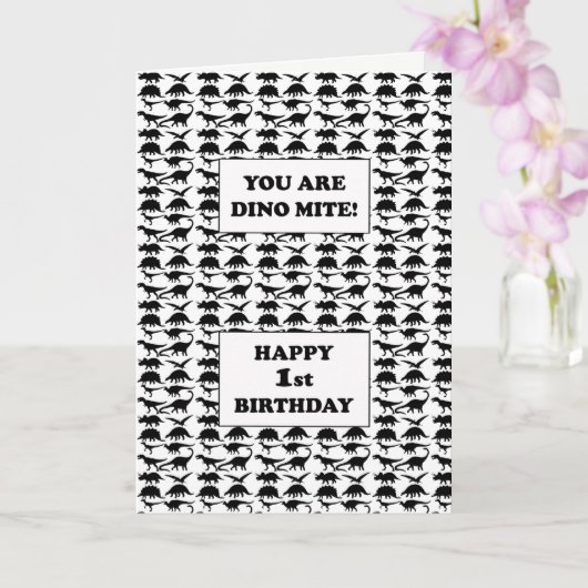 Carte 1er anniversaire Dino Mite (Orchidée)