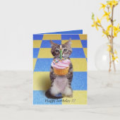 Carte 1er anniversaire du bébé - (Fleur jaune)