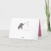 Carte 1er anniversaire éléphant fille rose (Dos)