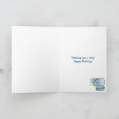 Carte 1er anniversaire Eléphant personnalisé (Intérieur)