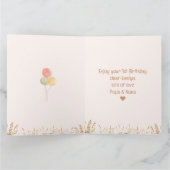 Carte 1er anniversaire Fille Boho rose Boho Bois Animaux (Intérieur)