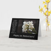 Carte 1er Anniversaire, floral, verset biblique sur l'am (Fleur jaune)