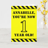 Carte 1er Anniversaire : Jeu d'amusement Style Texte, No (Fleur jaune)