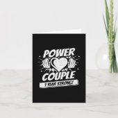 Carte 1er anniversaire Mariage couple de condition physi (Devant)