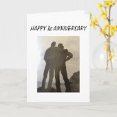 CARTE 1ER ANNIVERSAIRE MARIAGE-ENSEMBLE POUR TOUJOURS (Fleur jaune)
