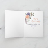 Carte 1er anniversaire Mariage Floral Purple Peony (Intérieur)