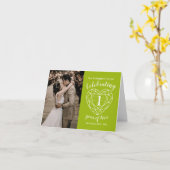 Carte 1er anniversaire mariage Péridot photo personnalis (Fleur jaune)