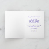 Carte 1er Anniversaire Mariage Souhaite Élégantes Irises (Intérieur)