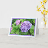 Carte 1er Anniversaire Mariage Souhaite Hydrangée Élégan (Fleur jaune)