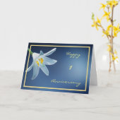 Carte 1er Anniversaire Mariage Souhaite Madonna Lily (Fleur jaune)
