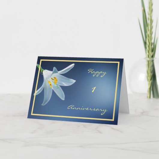 Carte 1er Anniversaire Mariage Souhaite Madonna Lily (Devant)