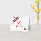 Carte 1er anniversaire (mod birds) (Fleur jaune)