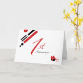 Carte 1er anniversaire (mod birds) (Fleur jaune)