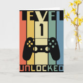 Carte 1er Anniversaire Niveau 1 Enfant Déverrouillé Garç (Fleur jaune)