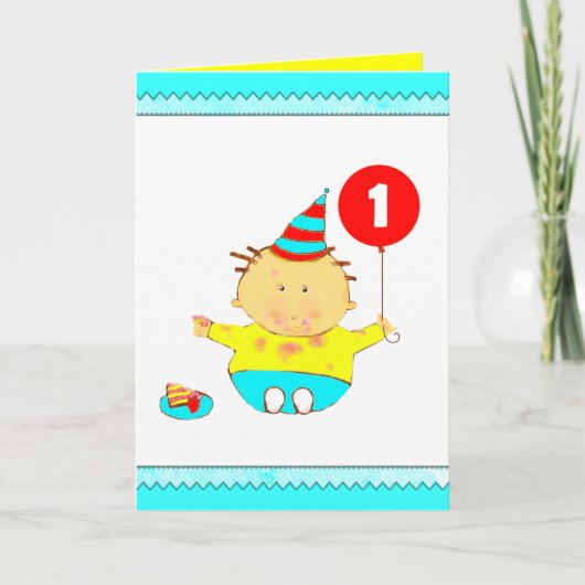 Carte 1er anniversaire personnalisé (Devant)