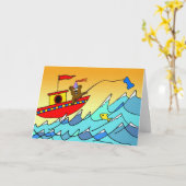 Carte 1er anniversaire pour enfant, pêche à l'ours de fê (Fleur jaune)