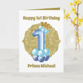 Carte 1er Anniversaire Prince ajouter nom sentiment (Fleur jaune)