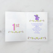 Carte 1er anniversaire Princesse Ours, Nom personnalisé (Intérieur)