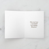 Carte 1er anniversaire : Rustic Faux Wood Look, Rainbow  (Intérieur)