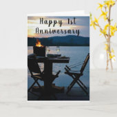 CARTE 1ER ANNIVERSAIRE SOUHAITE LE TEMPS DE CÉLÉBRER LA (Fleur jaune)