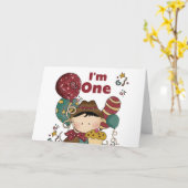 Carte 1er Anniversaire T-shirts et cadeaux Cowboy (Fleur jaune)