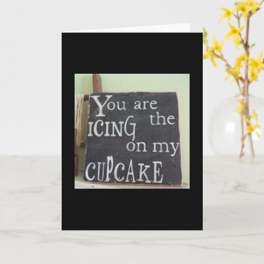 CARTE 1ER ANNIVERSAIRE - U R THE ICING SUR MON CUPCAKE (Fleur jaune)