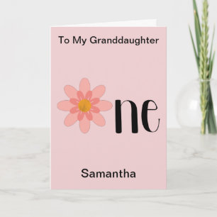 Carte 1er Anniversaire Une Fleur Grandgirl Anniversaire