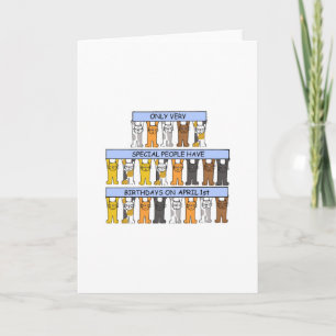 Carte 1er avril Cartoon Cats d'anniversaire