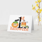 Carte 1er Halloween du bébé (Fleur jaune)
