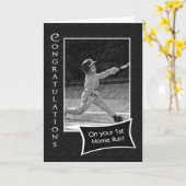 Carte 1er Home Run Félicitations (Fleur jaune)