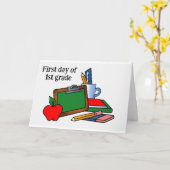 Carte *1er JOUR DE PREMIÈRE CLASSE" (Fleur jaune)