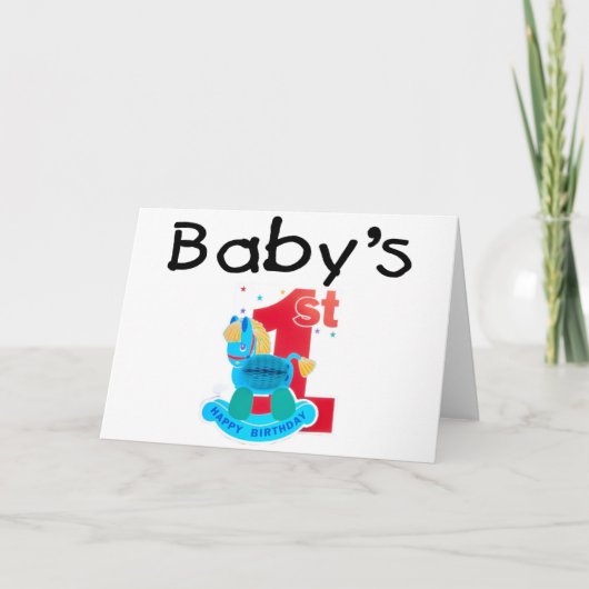 Carte 1er Joyeux anniversaire de bébé (Devant)