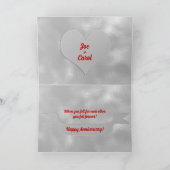 Carte 1er Mariage Anniversaire Niveaux de gris avec coeu (Intérieur)